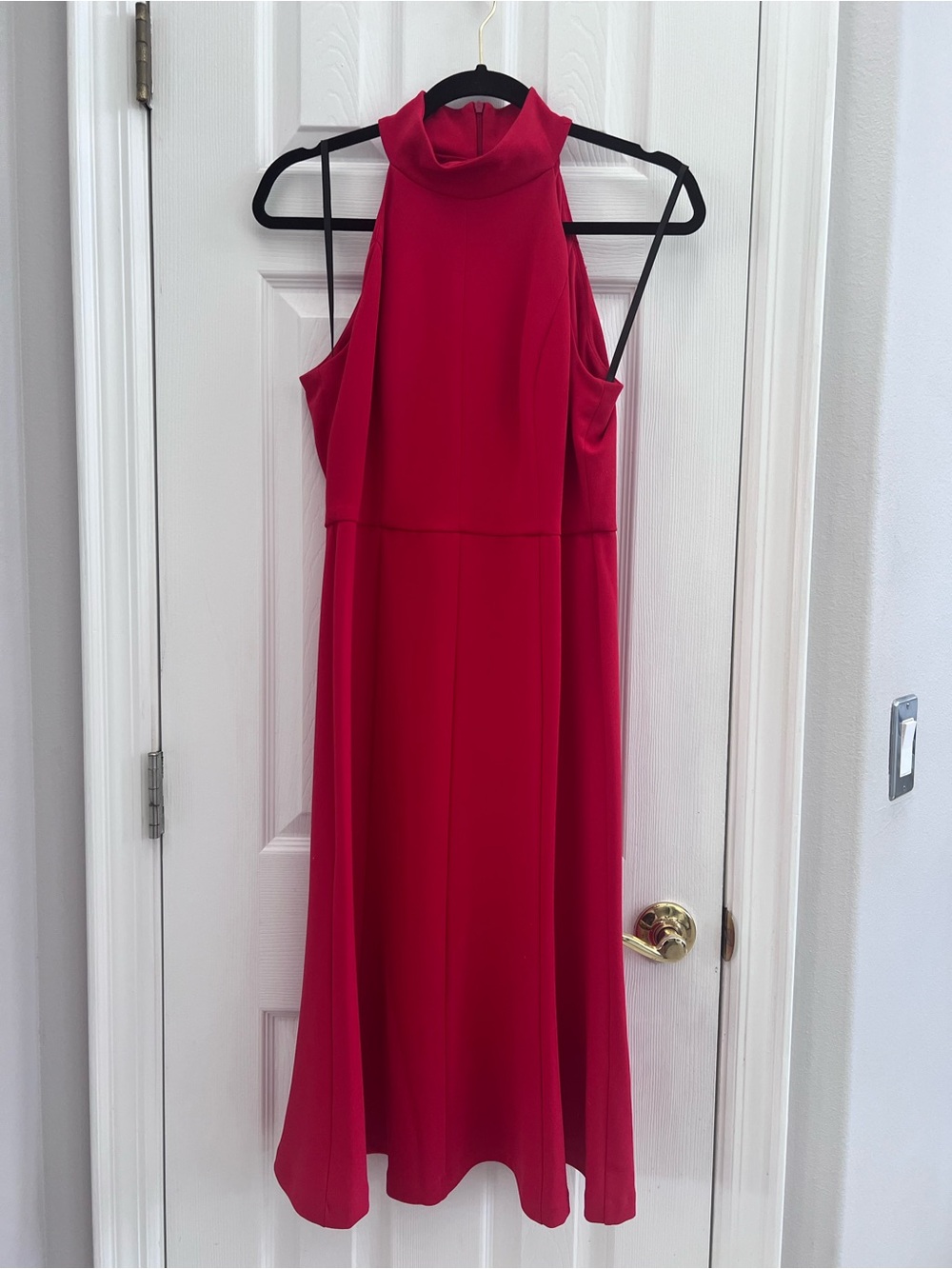 Donna Morgan Magenta High-Neck Sleeveless Maxi Dress